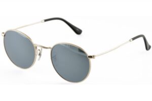 sunglasses 3guys men women unisex round shape gold metal frame grey lenses crystal lenses uv protection
