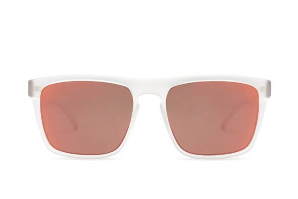 sunglasses quiksilver men square shape white plastic frame (milky) fume zeiss lenses orange mirror uv protection uv400