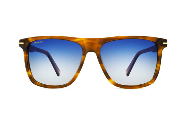 sunglasses polar men square shape brown havana acetate gradient blue lenses super polarized uv protection