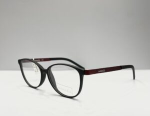 eyeglasses marasil junior children kids round shape slightly butterfly black plastic frame burgundy metal temples