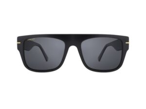 sunglasses polar men square shape black acetate smoke grey super polarizes lenses uv protection