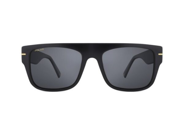 sunglasses polar men square shape black acetate smoke grey super polarizes lenses uv protection