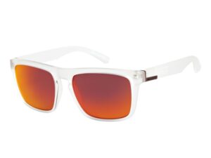 sunglasses quiksilver men square shape white plastic frame (milky) fume zeiss lenses orange mirror uv protection uv400