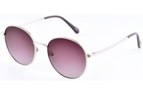 sunglasses anna riska women round shape silver metal frame gradient purple lenses uv protection