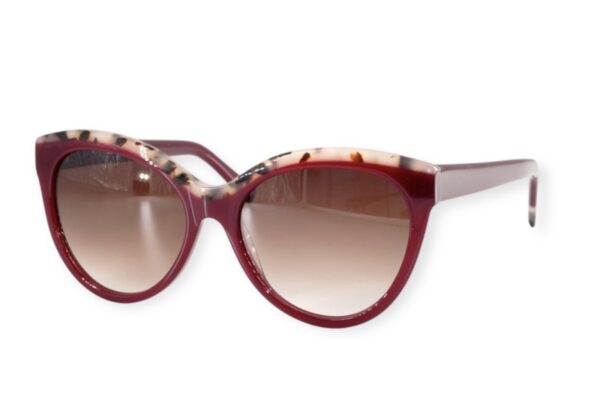 sunglasses riska women butterfly shape burgundy acetate tortoise shell details gradient brown lenses uv protection