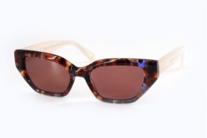 sunglasses riska women butterfly shape tortoise shell acetate beige temples brown lenses uv protection