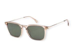 sunglasses quiksilver men square shape crystal beige acetate gold metal temples green zeiss lenses uv protection uv400