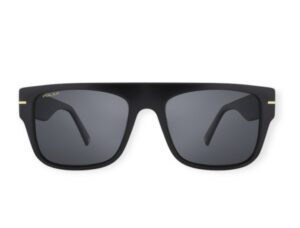 sunglasses polar men square shape black acetate smoke grey super polarizes lenses uv protection