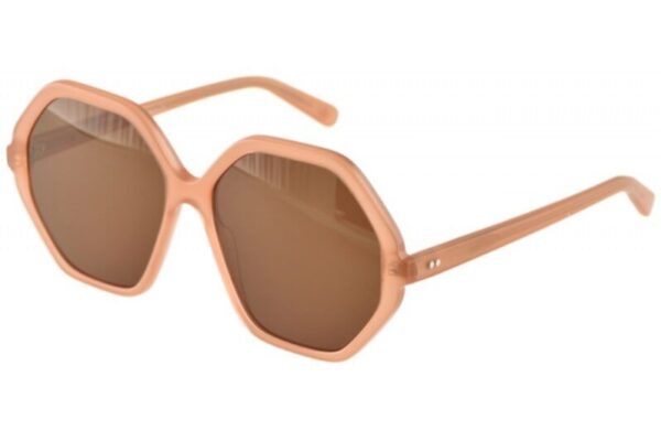 sunglasses el greco women polygonal shape peach orange acetate brown lenses uv protection