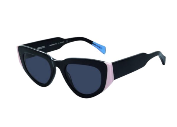 sunglasses urban owl women kira butterfly shape black acetate pink details smoke grey lenses fume uv protection