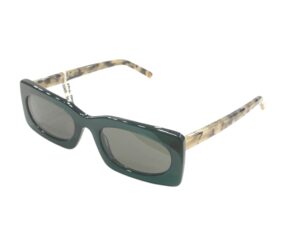 sunglasses paul frank women rectangular shape dark green acetate tortoise shell temples grey lenses uv protection