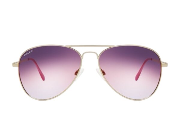 sunglasses polar women aviator shape gold metal frame gradient pink super polarized lenses uv protection