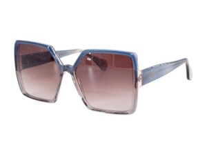 sunglasses tailor made women square shape crystal blue and crystal beige bicolor gradient brown lenses uv protection