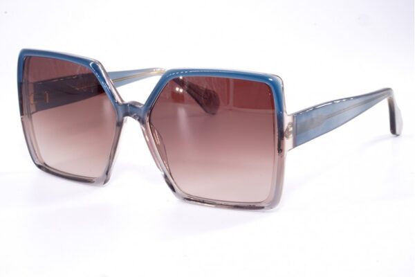 sunglasses tailor made women square shape crystal blue and crystal beige bicolor gradient brown lenses uv protection