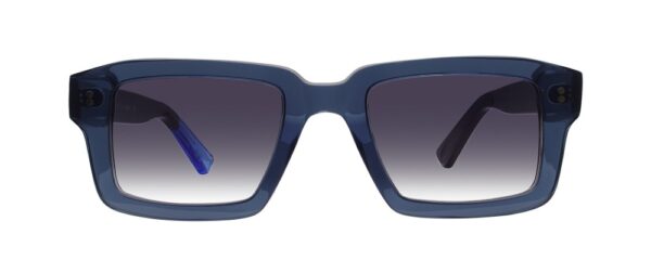 Sunglasses men elwood urban owl square shape blue acetate gradient smoke grey lenses uvprotection