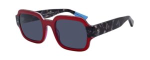 Sunglasses women urban owl kaia square shape red acetate black temples smoke grey lenses uv protection