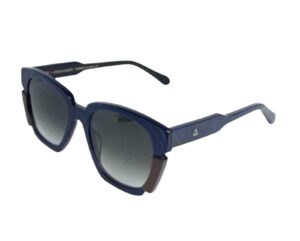 sunglasses zeus dione calliope women butterfly shape blue acetate brown details gradient smoke grey lenses by zeiss uv protection