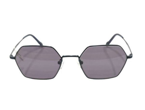 sunglasses moritz men polygonal shape navy blue metal frame grey lenses uv protection uv400