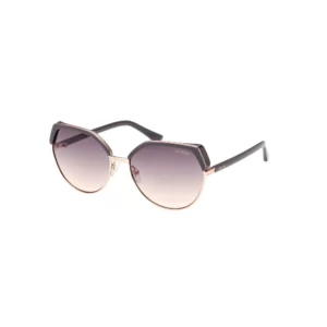 sunglasses guess women butterfly shape rose gold metal frame elephant grey plastic details and temples gradient grey lenses uv protection