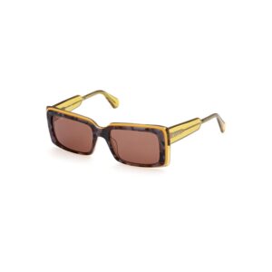 sunglasses maxandco women rectangular shape brown and yellow bicolor acetate brown lenses uv protection