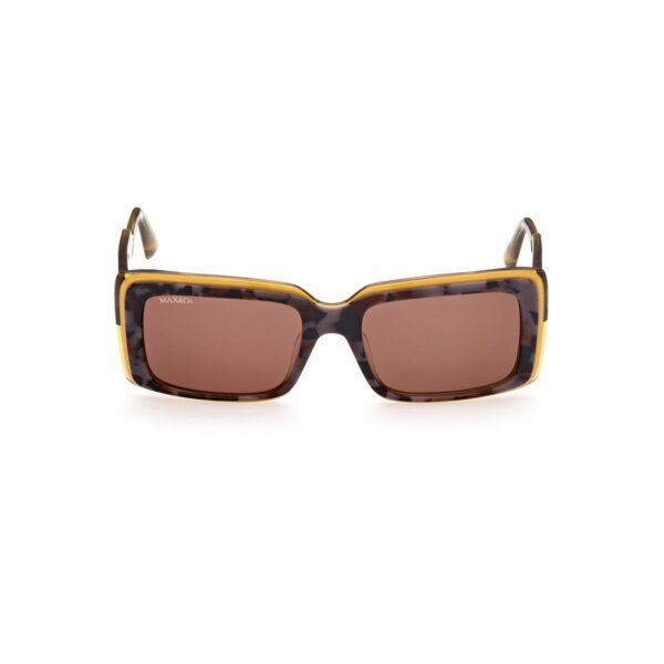 sunglasses maxandco women rectangular shape brown and yellow bicolor acetate brown lenses uv protection