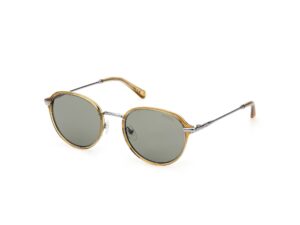 sunglasses guess round shape men women unisex crystal beige acetate and silver metal temples and bridge grey lenses uv protection