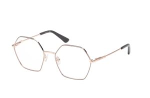 eyeglasses guess women metallic frame polygonal shape rose gold