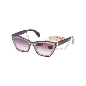 sunglasses guess women butterfly shape transparent acetate grey temples gradient grey lenses guess chain uv protection