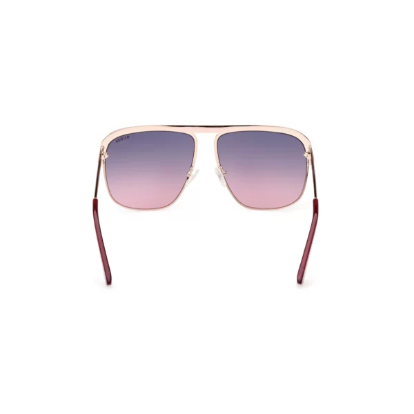 sunglasses guess women square shape rose gold metal frame gradient purple pallet lenses uv protection