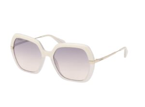 sunglasses max&co women square shape creme white and ice grey bicolor gradient brown lenses light mirror uv protection