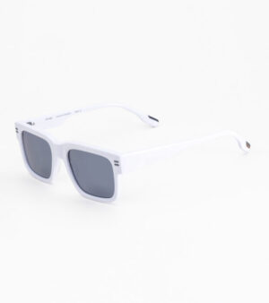 sunglasses woodys barcelona men women unisex square shape white acetate blue lenses uv protection