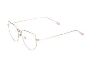 eyeglasses woodys barcelona women butterfly shape matte gold metal frame titanium temples