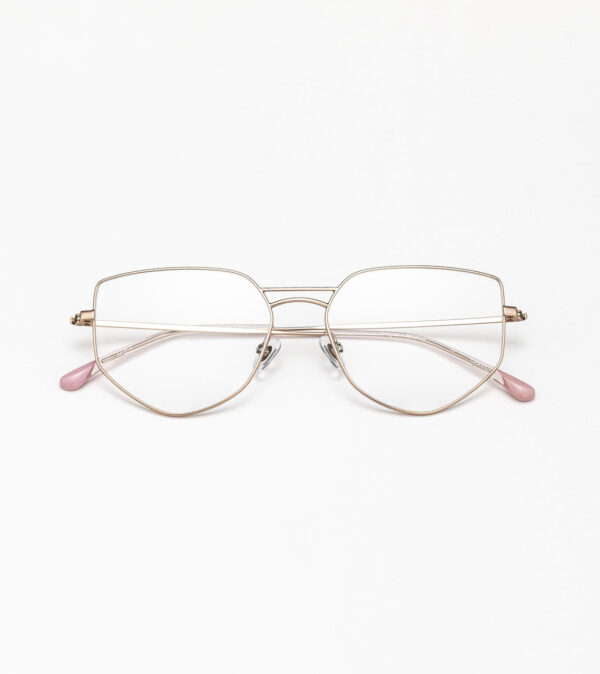 eyeglasses woodys barcelona women butterfly shape matte gold metal frame titanium temples