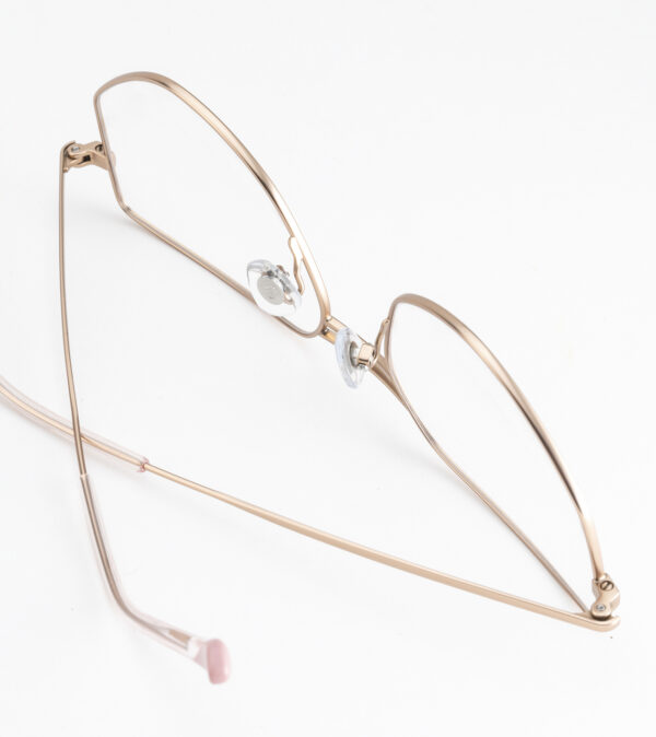 eyeglasses woodys barcelona women butterfly shape matte gold metal frame titanium temples