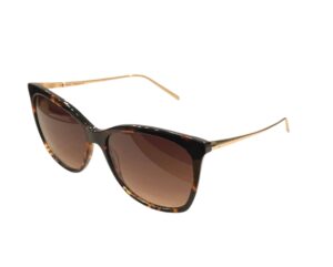 sunglasses ana hickmann women square shape slightly butterfly brown havana acetate gold titanium temples brown lenses uv protection