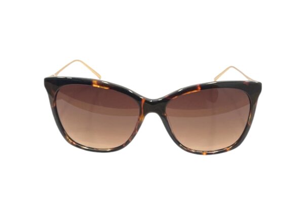 sunglasses ana hickmann women square shape slightly butterfly brown havana acetate gold titanium temples brown lenses uv protection