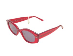 sunglasses bluesky women polygonal shape red acetate grey lenses anti reflex coat uv protection