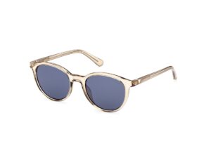 sunglasses guess men women unisex round shape crystal beige acetate blue lenses uv protection