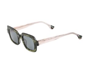 sunglasses woodys barcelona women square shape green acetate crystal pink temples green lenses uv protection