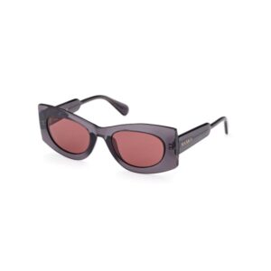 sunglasses max&co women rectangular shape crystal grey acetate red lenses uv protection