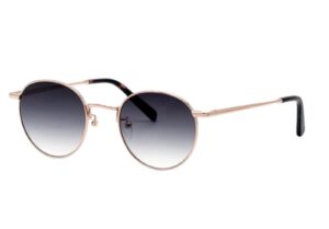 sunglasses bluesky men women unisex round shape rose gold metal frame gradient grey lenses antireflex coat