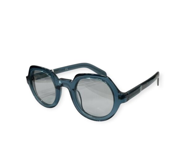 sunglasses tetras community women square shape petrol blue plastic frame green lenses