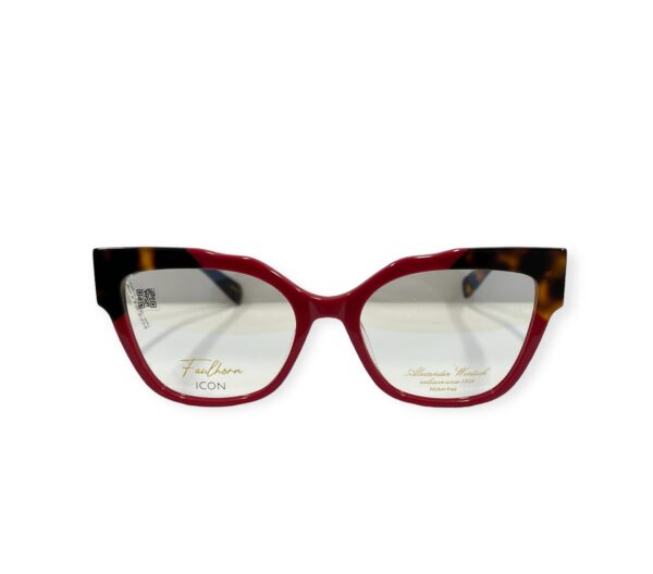 eyeglasses alexander wintsch women butterfly shape red acetate brown havana details