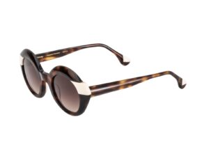 sunglasses woodys barcelona women round shape brown havana acetate beige details brown lenses uv protection