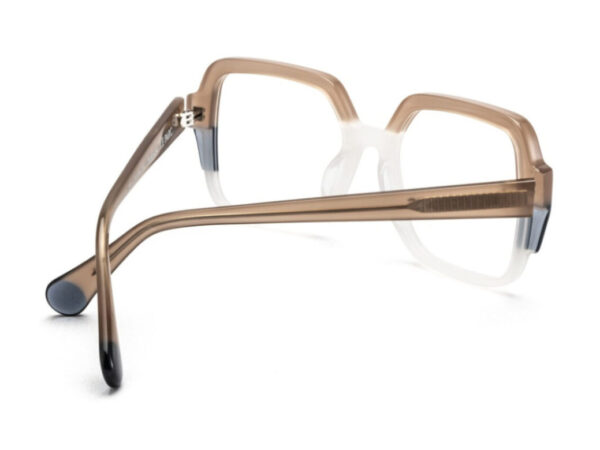 eyeglasses leparc women oversized square shape white grey and beige acetate