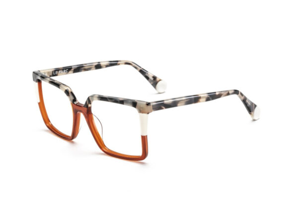 eyeglasses leparc women oversized square shape red, white and tortuga acetate