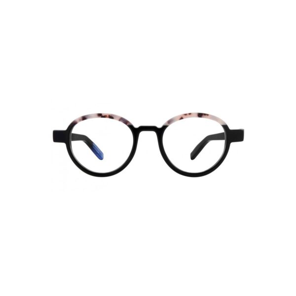 eyeglasses urban owl women round shape black and tortuga bicolor acetate