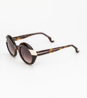 sunglasses woodys barcelona women round shape brown havana acetate beige details brown lenses uv protection