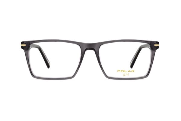 eyeglasses polar gold men rectangular shape crystal grey acetate