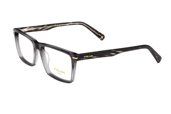 eyeglasses polar gold men rectangular shape crystal grey acetate